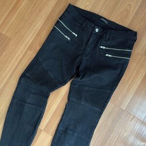 Zara Premium Denim zipper skinny jeans faded black EUR 40 US 8